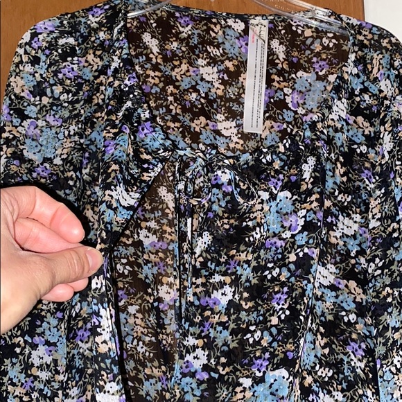 Free people floral front tie body suit - Picture 2 of 3